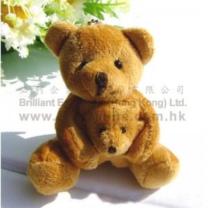 8cm 母子熊吊飾公仔 (咖啡色)